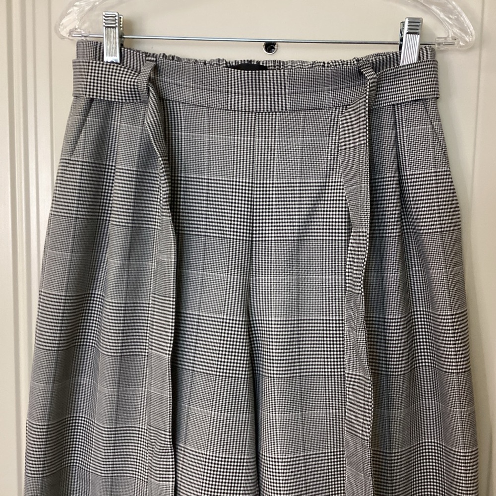 J. Crew Black White Houndstooth High-Waisted Wide-Leg Cropped Pants 6 EUC $109 - Picture 3 of 12